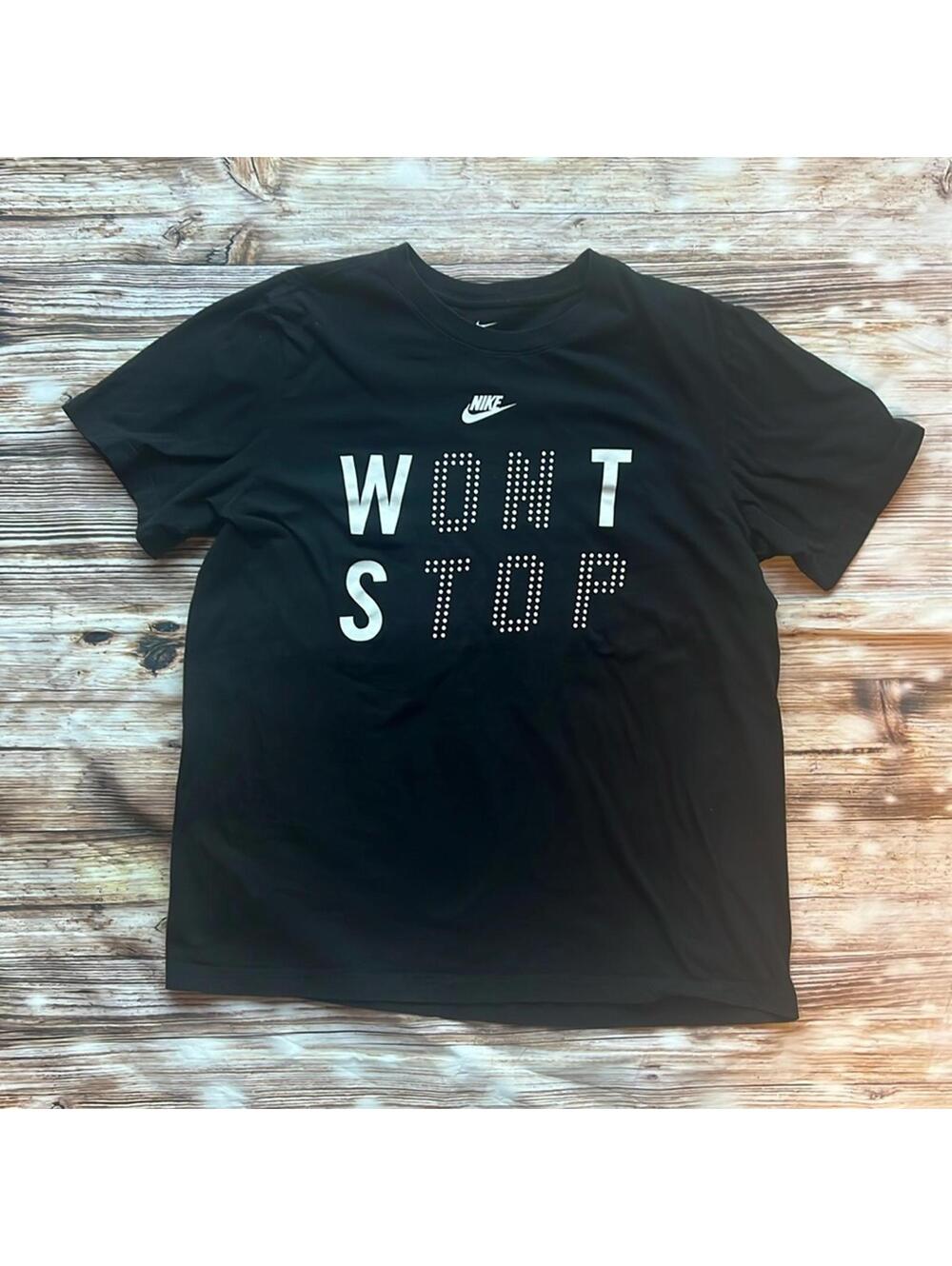 🖤 THE NIKE TEE WONT STOP ON TOP ATHLETIC TEE T SHIRT Mens L Black